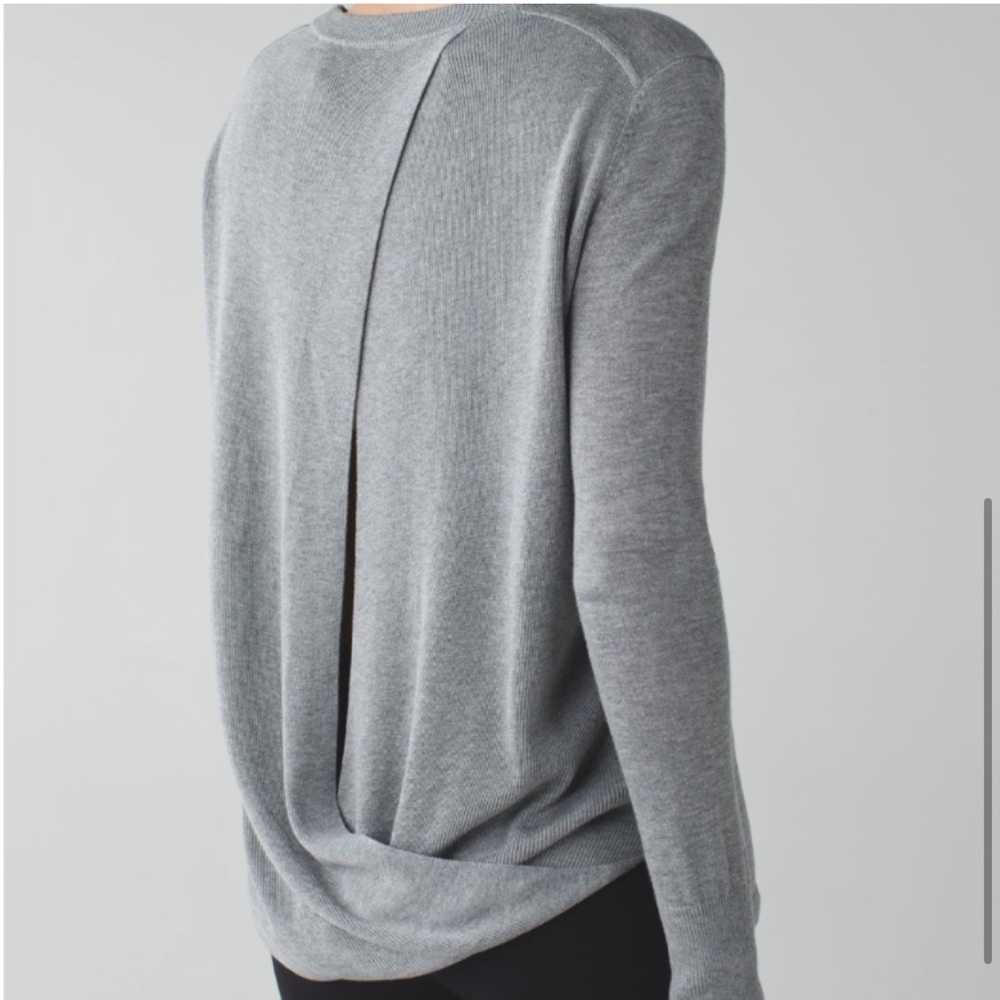 Lululemon Bring It Backbend Sweater Heathered Medium Grey Size - Picture 3 of 9